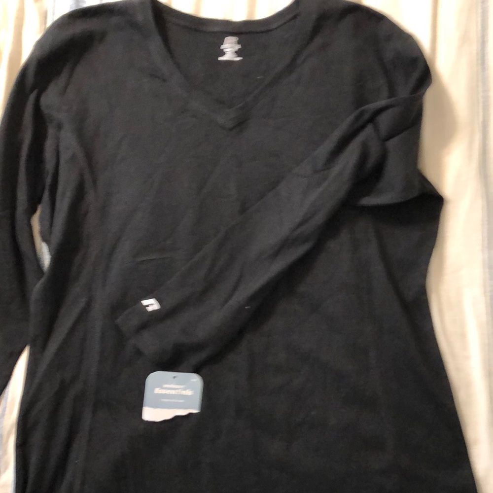 Russel v neck cotton long sleeve shirt